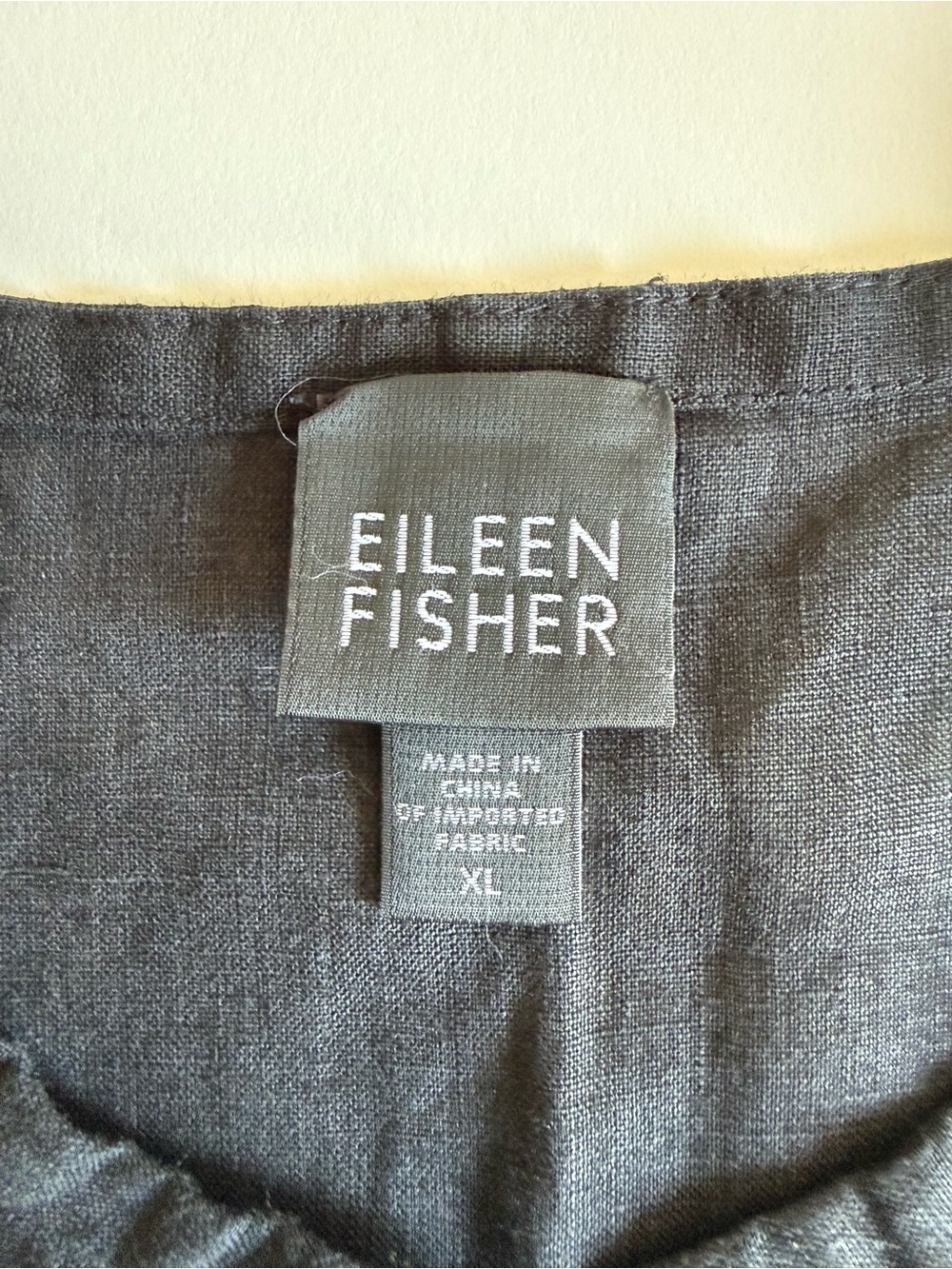 Eileen Fisher 100% Irish Linen Sleeveless Top XL Black Lagenlook Quiet Luxury - Picture 4 of 8